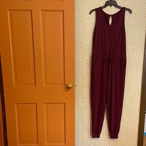 Comfortable Burgundy Jumpsuit